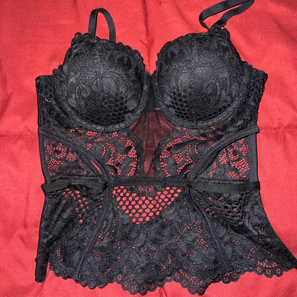 La SENZA Black Lace Longline Balconette Bra